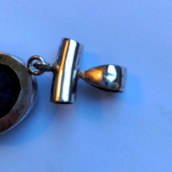 Lapis Sterling silver pendant. New Handcrafted, 2+". Amethyst accent. box - Picture 4 of 5